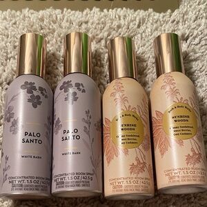 Bath & Body Works concentrated room spray group- 2 Palo Santo & 2 Sunrise Woods
